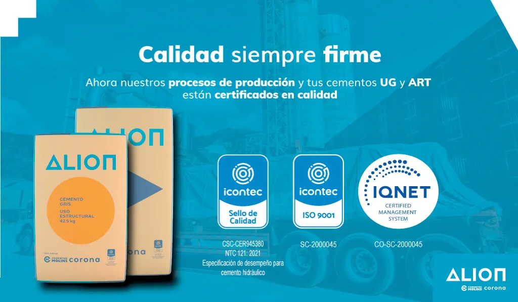 En este momento estás viendo Empresa Colombiana de Cementos y su marca ALIÓN recibe certificación que avala la calidad de sus productos